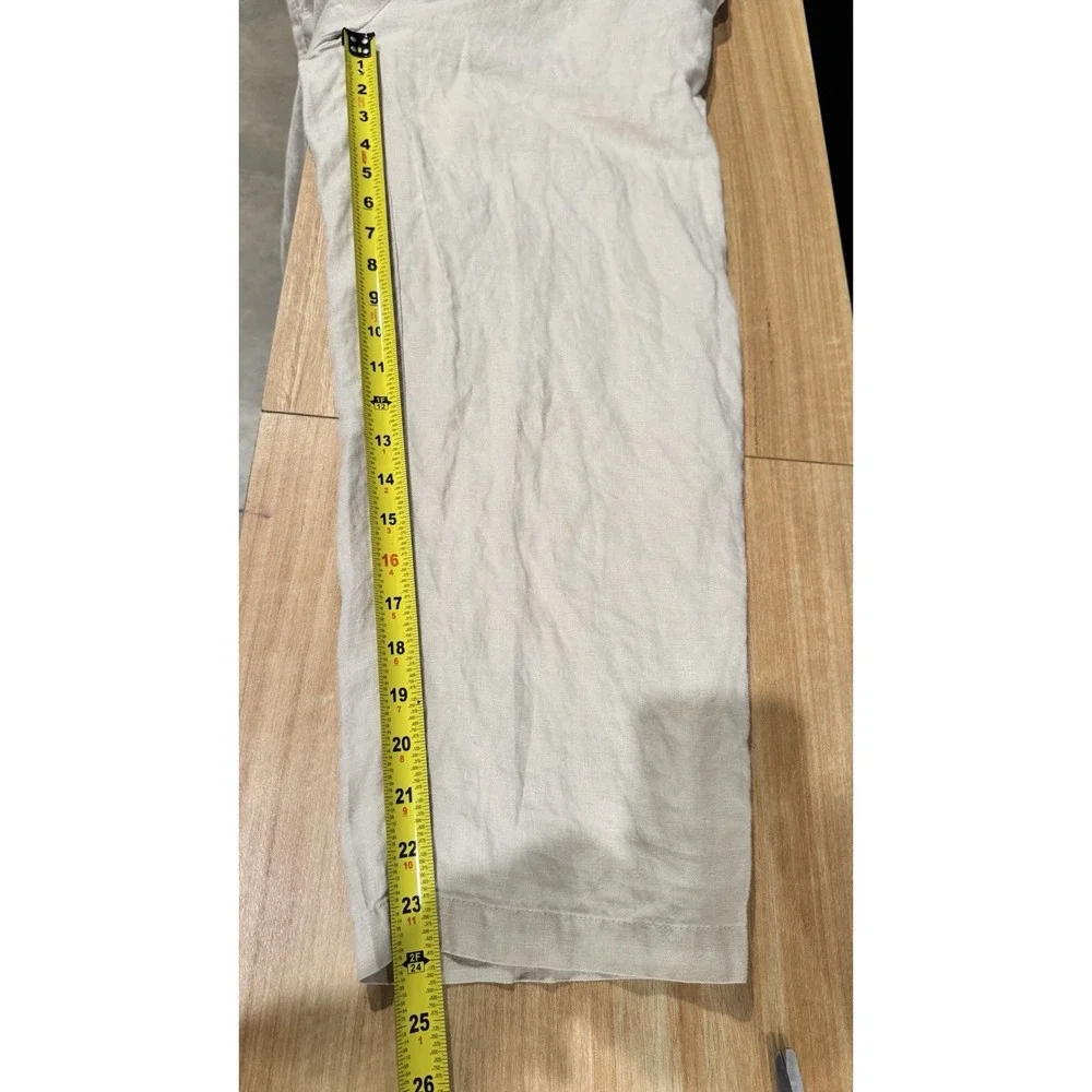 QUINCE 100% European Linen Pants Size Medium Flax Oatmeal Relaxed Casual Summer